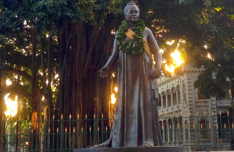 Liliuokalani Spirit Statue Sunset