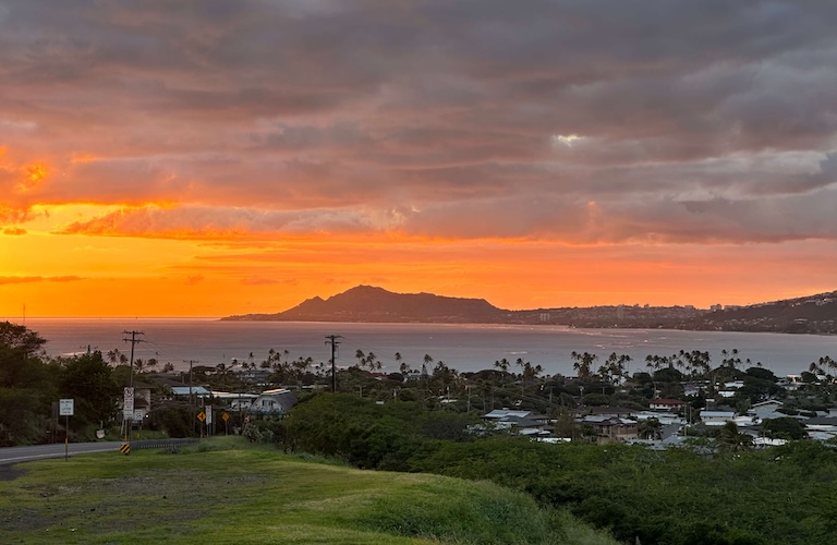 Diamond Head sunset view