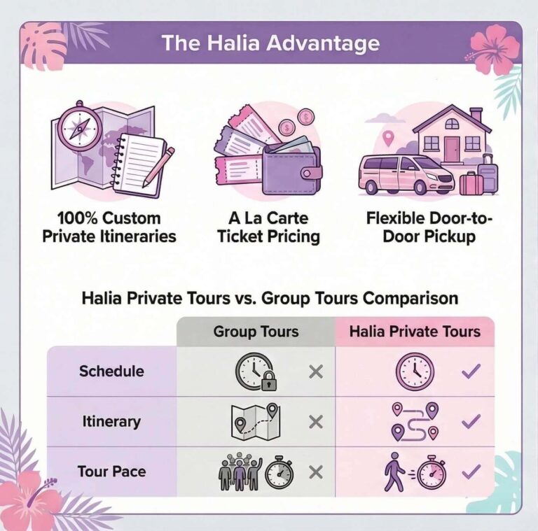 half-day Pearl Harbor tour infographic