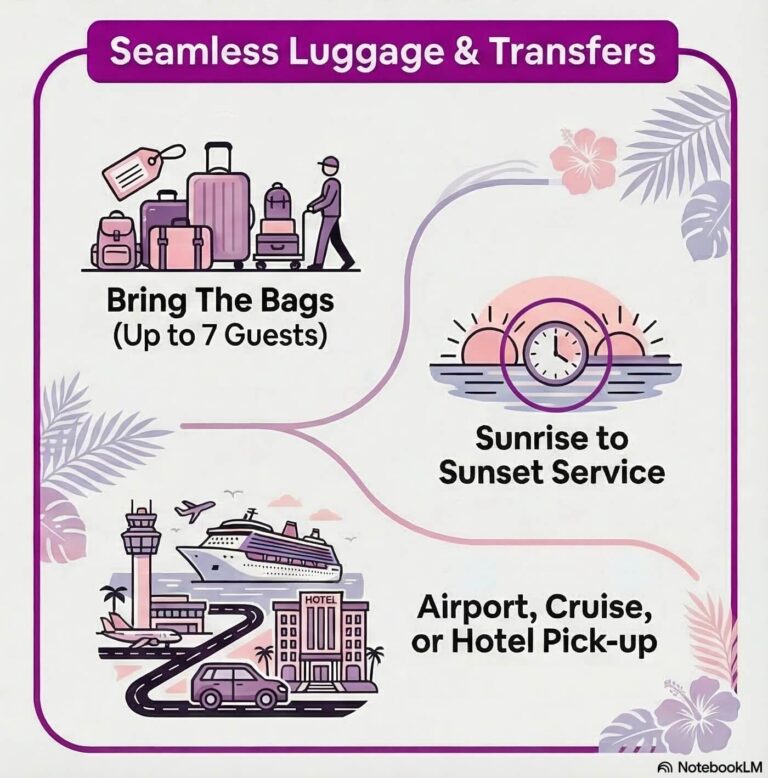 Oahu luggage transfer tour infographic