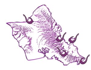 Top Oahu scenic lookout map