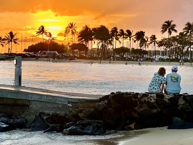 Visitors Hawaii sunset visit