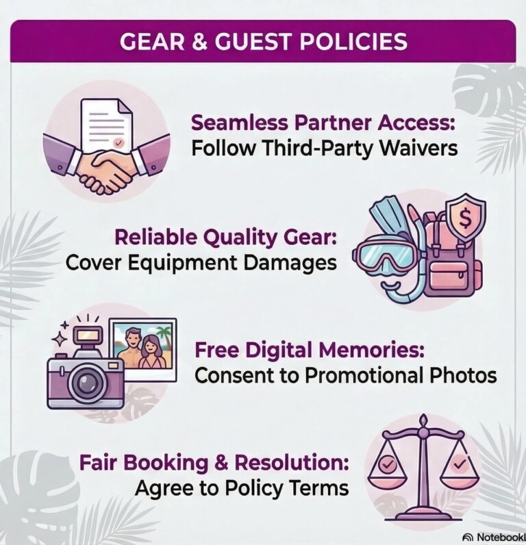 Hawaii tour safety policy. infographic