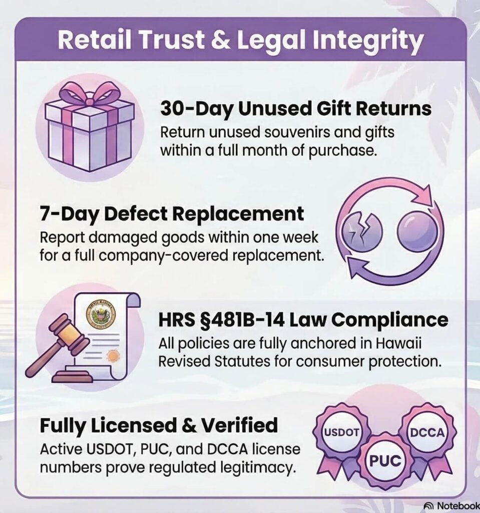 Hawaii tour gift refund infographic